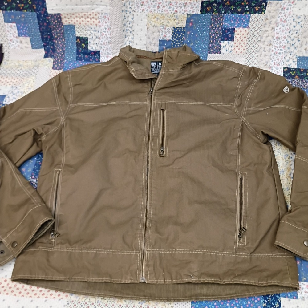 Kuhl Burr Jacket Size XXL‎ Vintage Patina Dye Fleece Lined Green